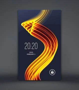 Modern lock screen for smartphone. Mobile application interface design. Stock Illustration