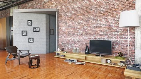 Modern loft design Illustrazione stock