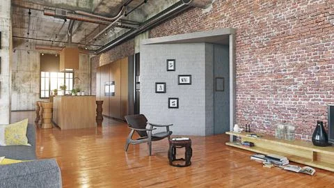 Modern loft design Stock Illustration