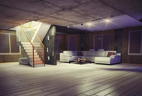 Modern loft interior Stock Illustration