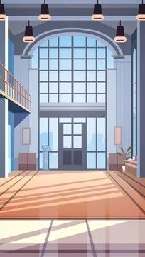 Modern loft interior of office corridor with furniture empty no people business Stock Illustration