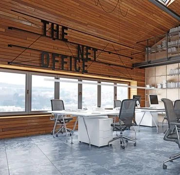 Modern loft office interior Illustrazione stock