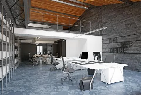 Modern loft office interior Illustrazione stock
