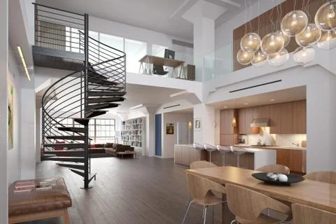 Modern Loft Stock Photos