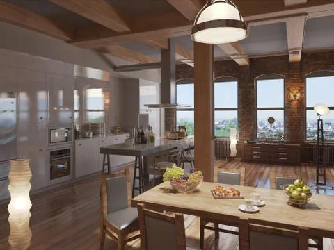 Modern loft Stock Photos