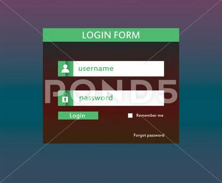 Modern login form for website Stock Illustration