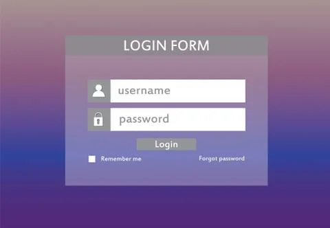 Modern login form for website Stock Illustration