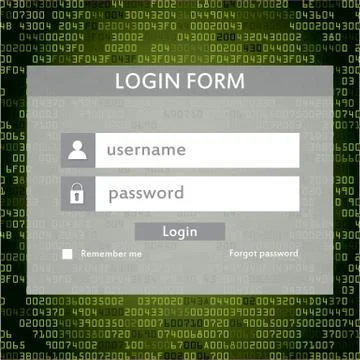 Modern login form for website Stock Illustration