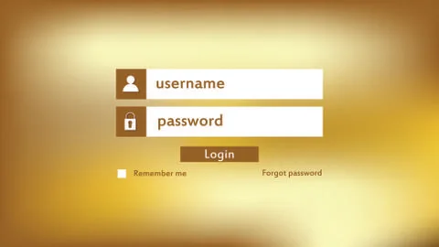 Modern login form for website Stock Illustration