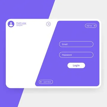 Modern login interface with clean purple UI layout Stockillustratie