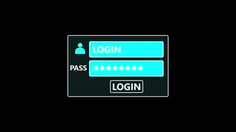 Modern Login Screen with User and Password Input Fields on Dark Background .. Stock Footage 341008322
