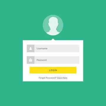 Modern login user interface design with form submission details Illustrazione stock