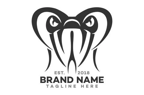 Modern logo of an angry snake. Vector illustration. Stock Illustration