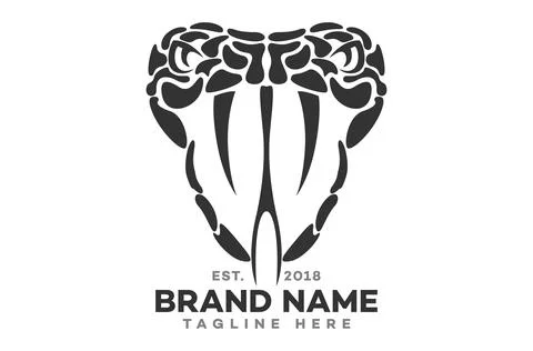 Modern logo of an angry snake. Vector illustration. Stock Illustration