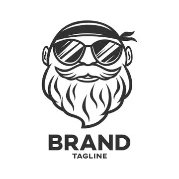 Modern logo biker men Stock Illustration