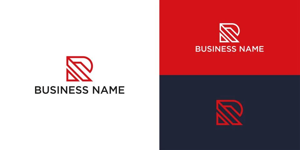 Modern logo design featuring a stylized letter R Stock Illustration