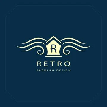 Modern logo design. Geometric initial monogram template. Letter emblem R.   Stock Illustration