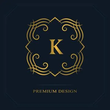 Modern logo design. Geometric initial monogram template. Letter emblem K.   Stock-Illustration