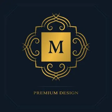 Modern logo design. Geometric initial monogram template. Letter emblem M.   Stock Illustration