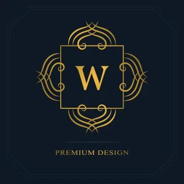 Modern logo design. Geometric initial monogram template. Letter emblem W.   Illustrazione stock