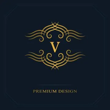 Modern logo design. Geometric initial monogram template. Letter emblem V.   Illustrazione stock