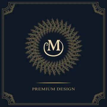 Modern logo design. Geometric initial monogram template. Letter emblem M.   Illustrazione stock