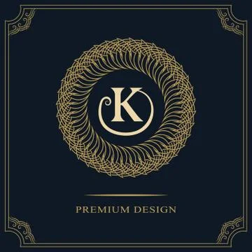 Modern logo design. Geometric initial monogram template. Letter emblem K.   Stock-Illustration