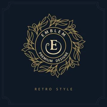 Modern logo design. Geometric initial monogram template. Letter emblem E.   Illustrazione stock