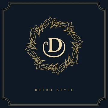 Modern logo design. Geometric initial monogram template. Letter emblem D.   Stock-Illustration