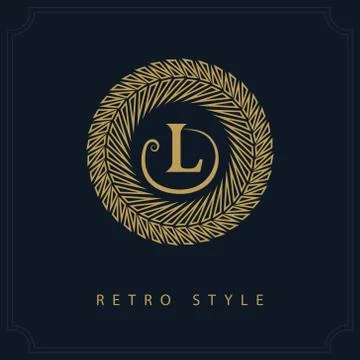 Modern logo design. Geometric initial monogram template. Letter emblem L.   Stock Illustration