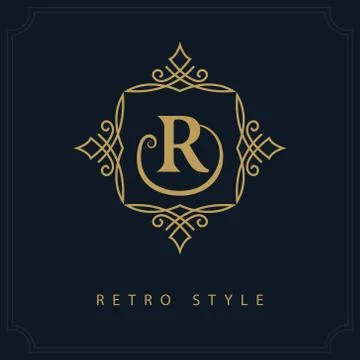 Modern logo design. Geometric initial monogram template. Letter emblem R.   Stock-Illustration
