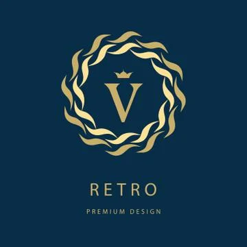 Modern logo design. Geometric initial monogram template. Letter emblem V.   Stock-Illustration