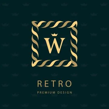 Modern logo design. Geometric monogram template. Letter emblem W. Mark  Stock Illustration