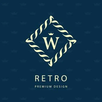 Modern logo design. Geometric monogram template. Letter emblem W. Mark   스톡 일러스트
