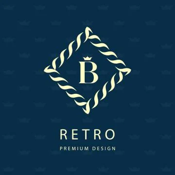 Modern logo design. Geometric monogram template. Letter emblem B. Mark   Stock Illustration