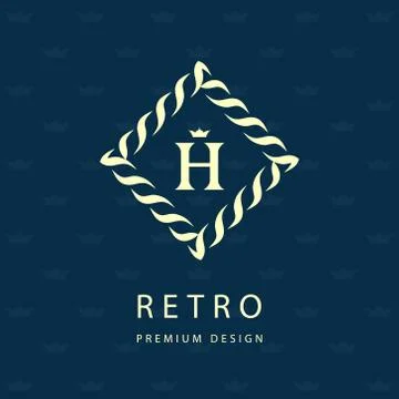 Modern logo design. Geometric monogram template. Letter emblem H. Mark   Stock Illustration