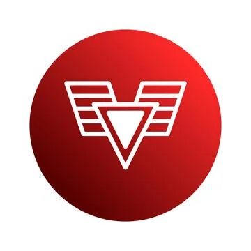 Modern logo design showcasing a stylized letter V within a red circle and h.. Stock Illustration
