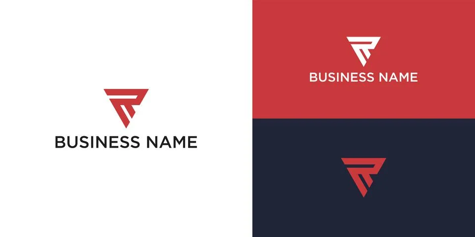Modern logo design triangle initials R Stock Illustration
