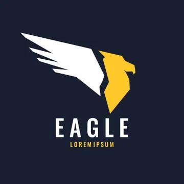 Modern logo of an eagle isolated in a flat style for the corporate identity Stock Illustration