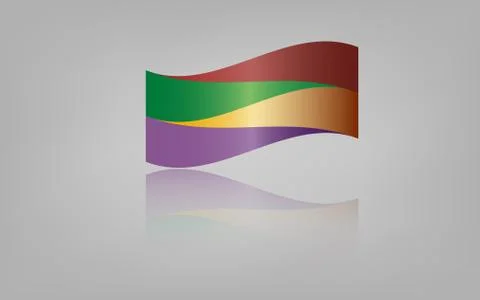 Modern logo element in shape of flag with colorful gradients. Colorful ribbon Stock Illustration
