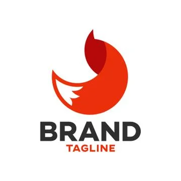 Modern logo fox in a circle Illustrazione stock