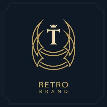 Modern logo. Geometric initial monogram template. Minimal design. Letter T Illustrazione stock