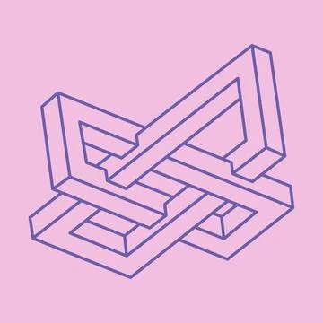 Modern Logo. Impossible shapes, optical illusion pattern, vector. Optical art Stock Illustration