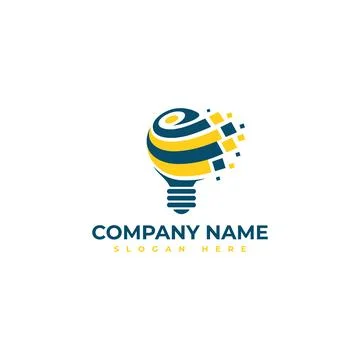 Modern logo of light bulb solution tech creative idea Stock Illustration