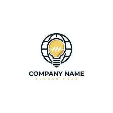 Modern logo of light bulb tech creative idea with globe Stock Illustration