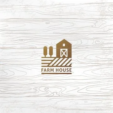 Modern logo linear farm style or production with a place for text or company Stock Illustration