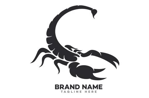 Modern logo scorpion in attack. Vector illustration. Stock Illustration