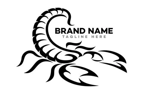 Modern logo scorpion in attack. Vector illustration. Stock Illustration