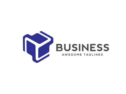 Modern Logo of a stylized 3d cube, cube isometric, Illustrazione stock