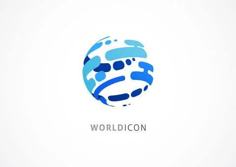 Modern logo template, abstract world icon, fintech, high technologies and Stock Illustration